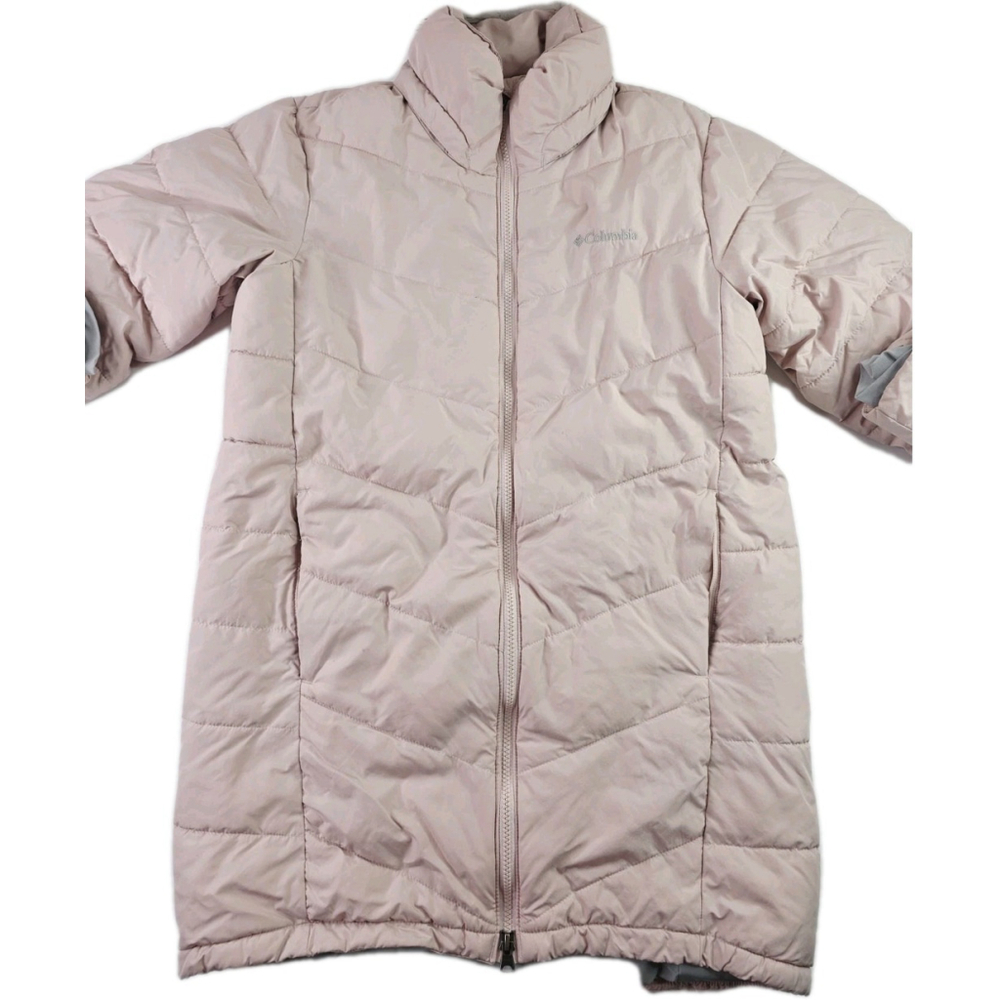 Columbia Full-Zip Puffer Coat Jacket Light Pink Women's Size M No Hood - Picture 3 of 8
